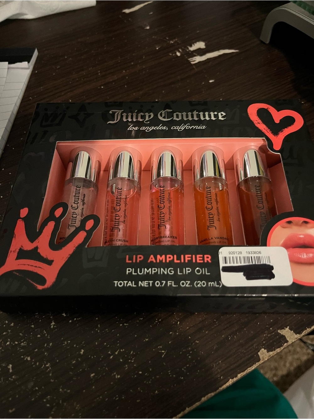 Juicy Couture Lip Amplifier Plumping Lip Oil Set — coral, peach, pink